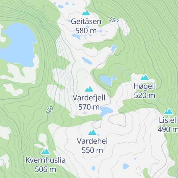 Map of Vardefjell