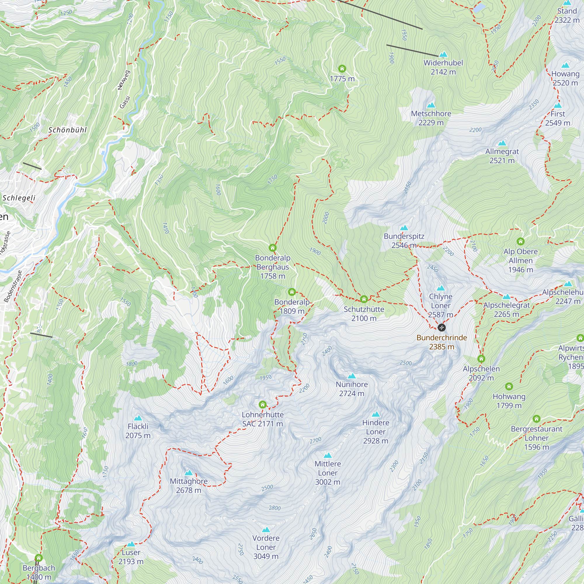 Bonderalp map