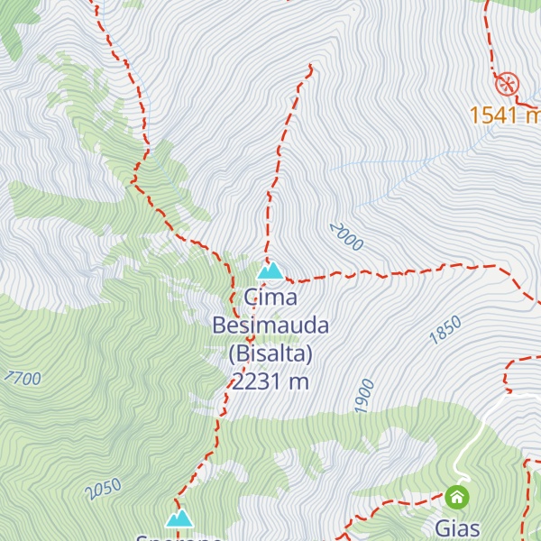 Map of Cima Besimauda (Bisalta)