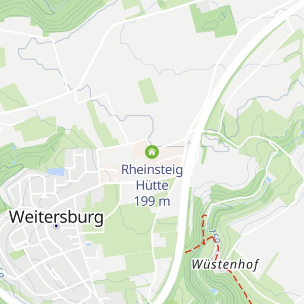 Map of Rheinsteig Hütte
