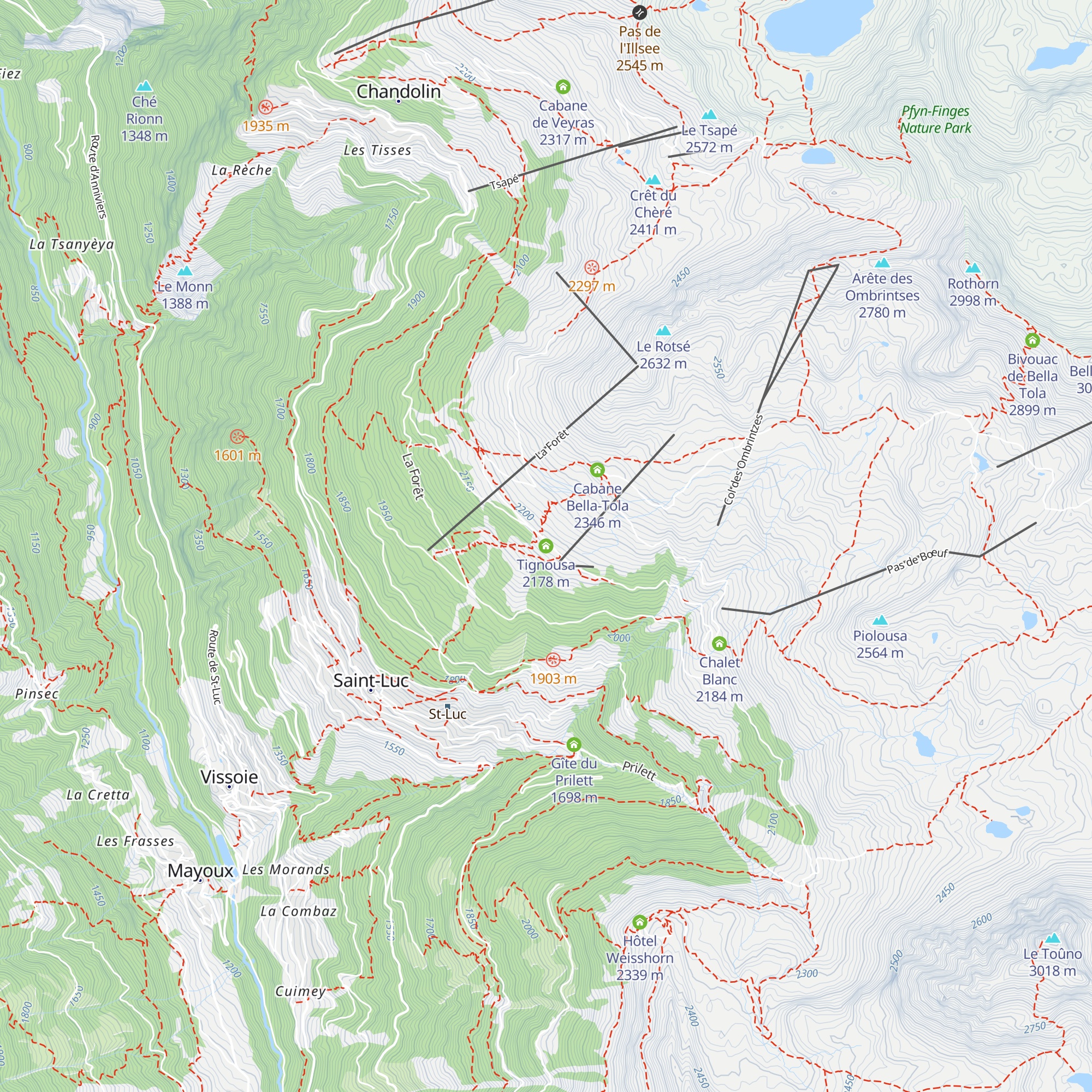Tignousa map