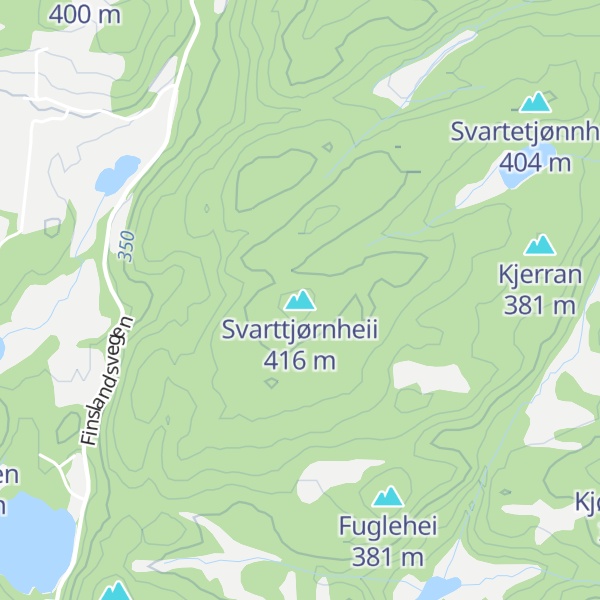Map of Svarttjørnheii