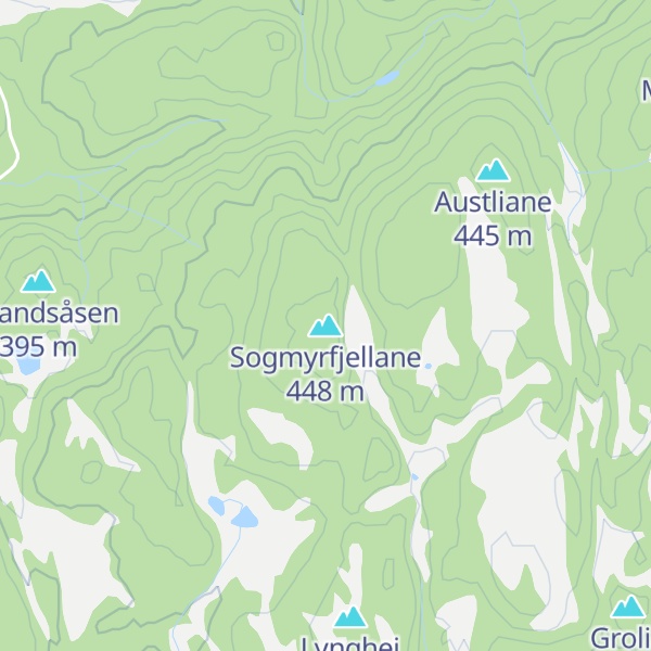Map of Sogmyrfjellane