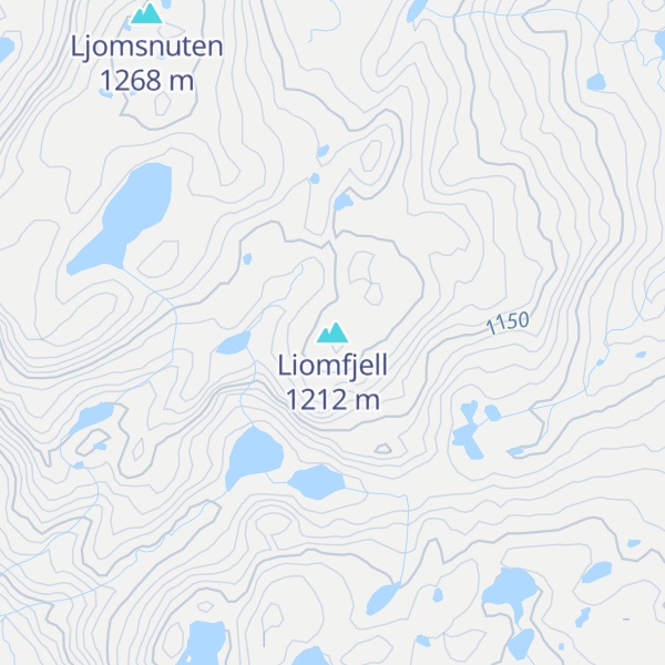 Map of Liomfjell