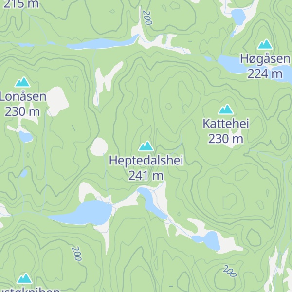 Map of Heptedalshei