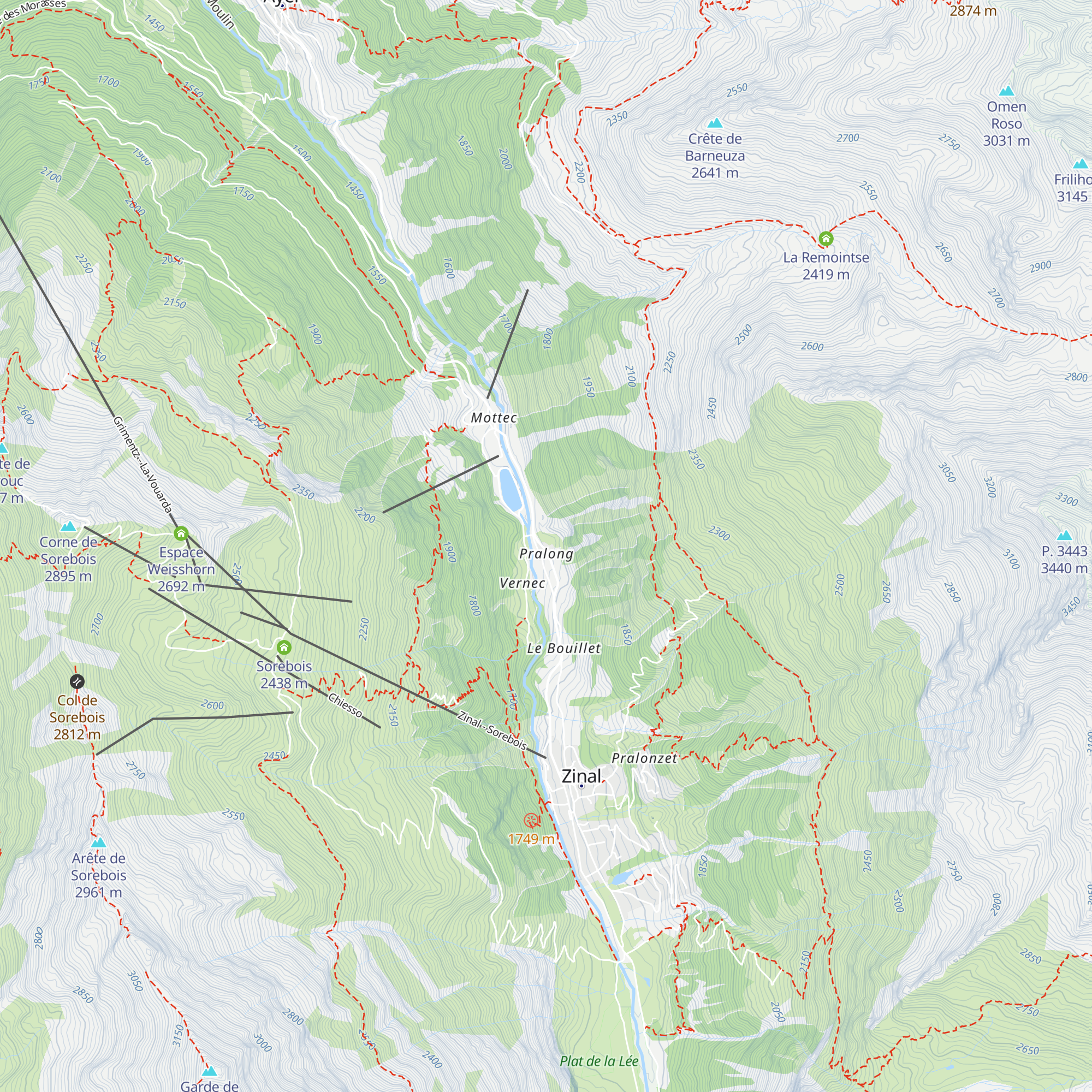Gîte de Pralong map