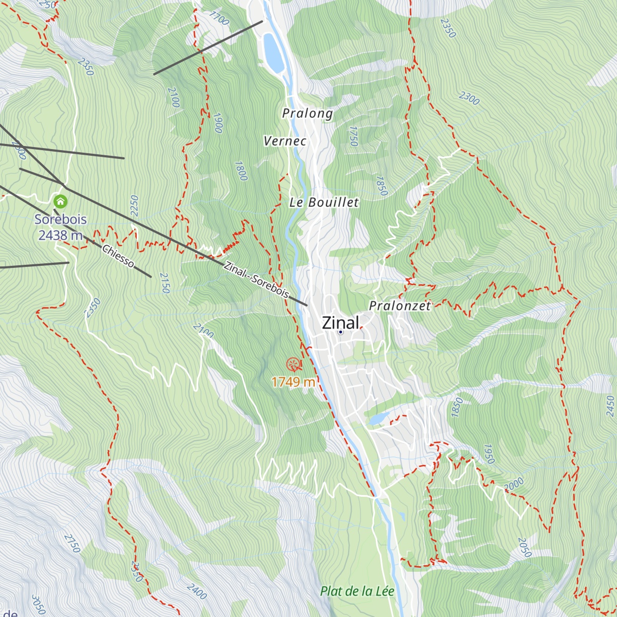 Téléphérique Zinal map
