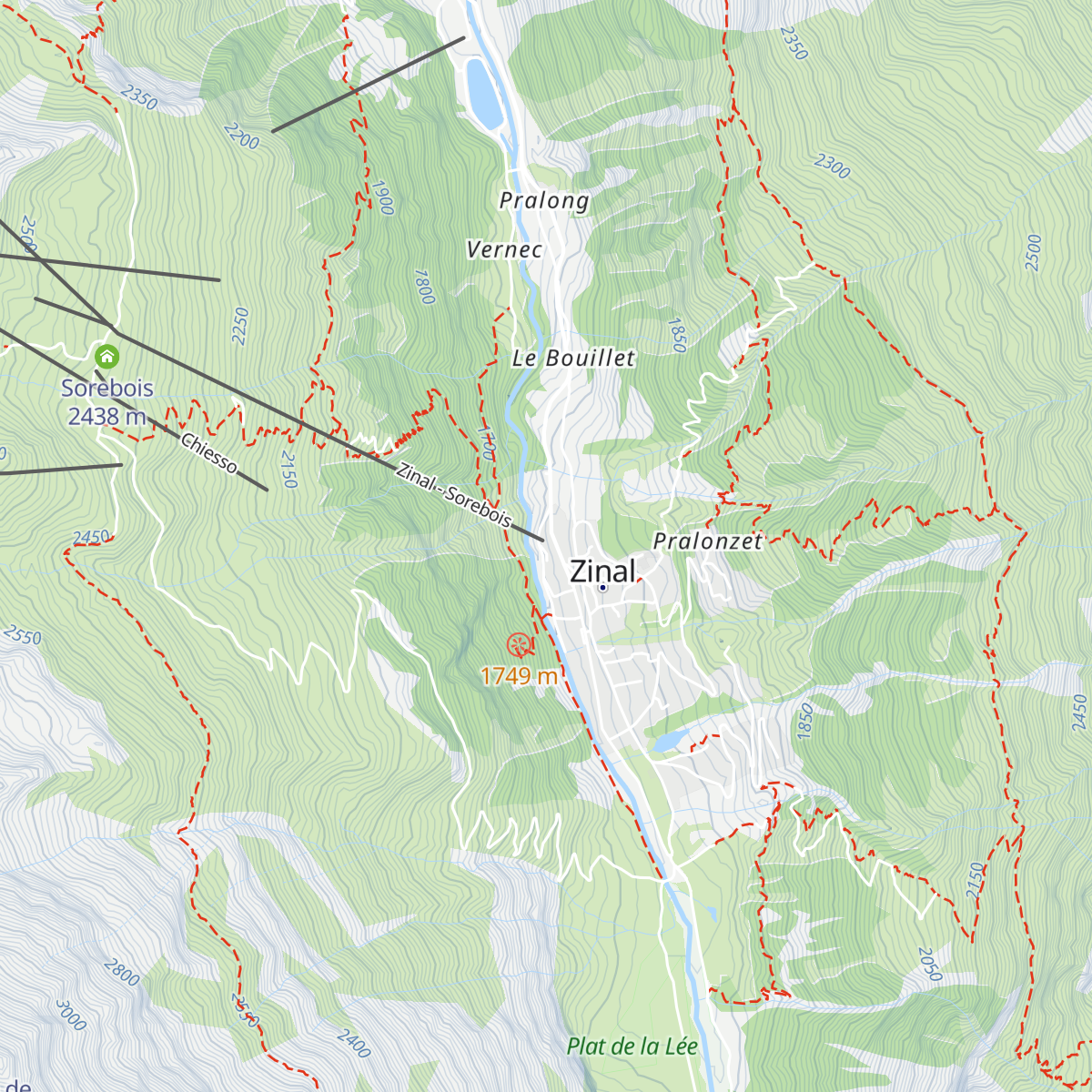 Téléphérique Zinal map