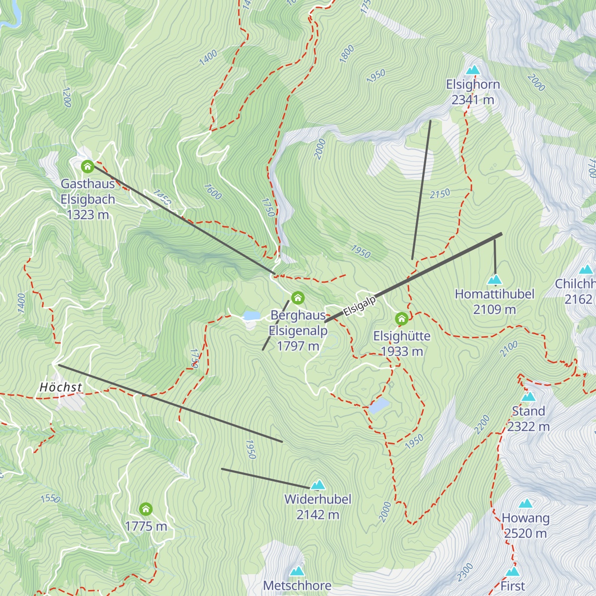 Berghaus Elsigenalp map
