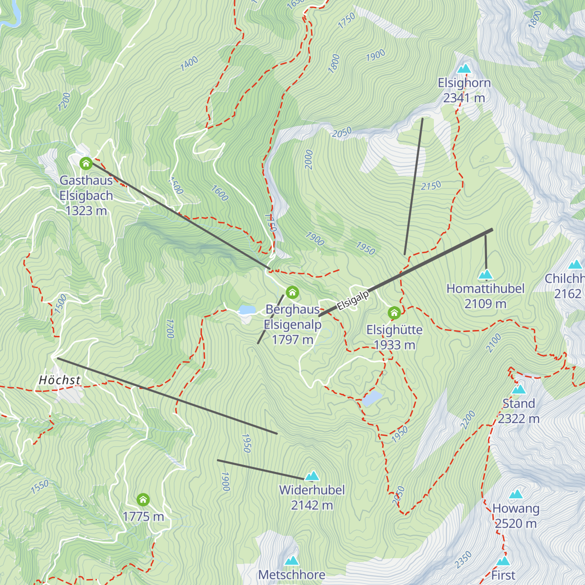 Berghaus Elsigenalp map
