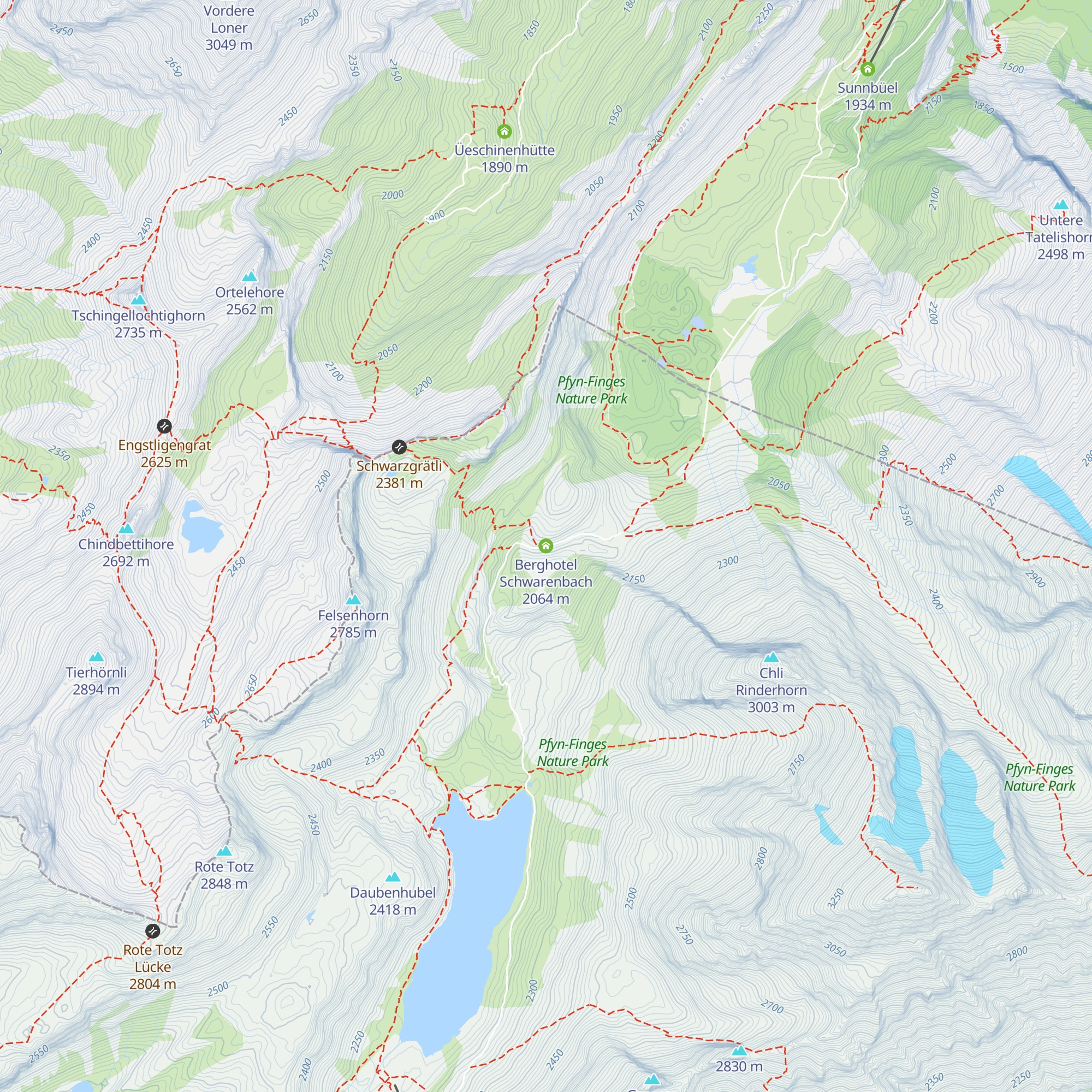 Berghotel Schwarenbach map