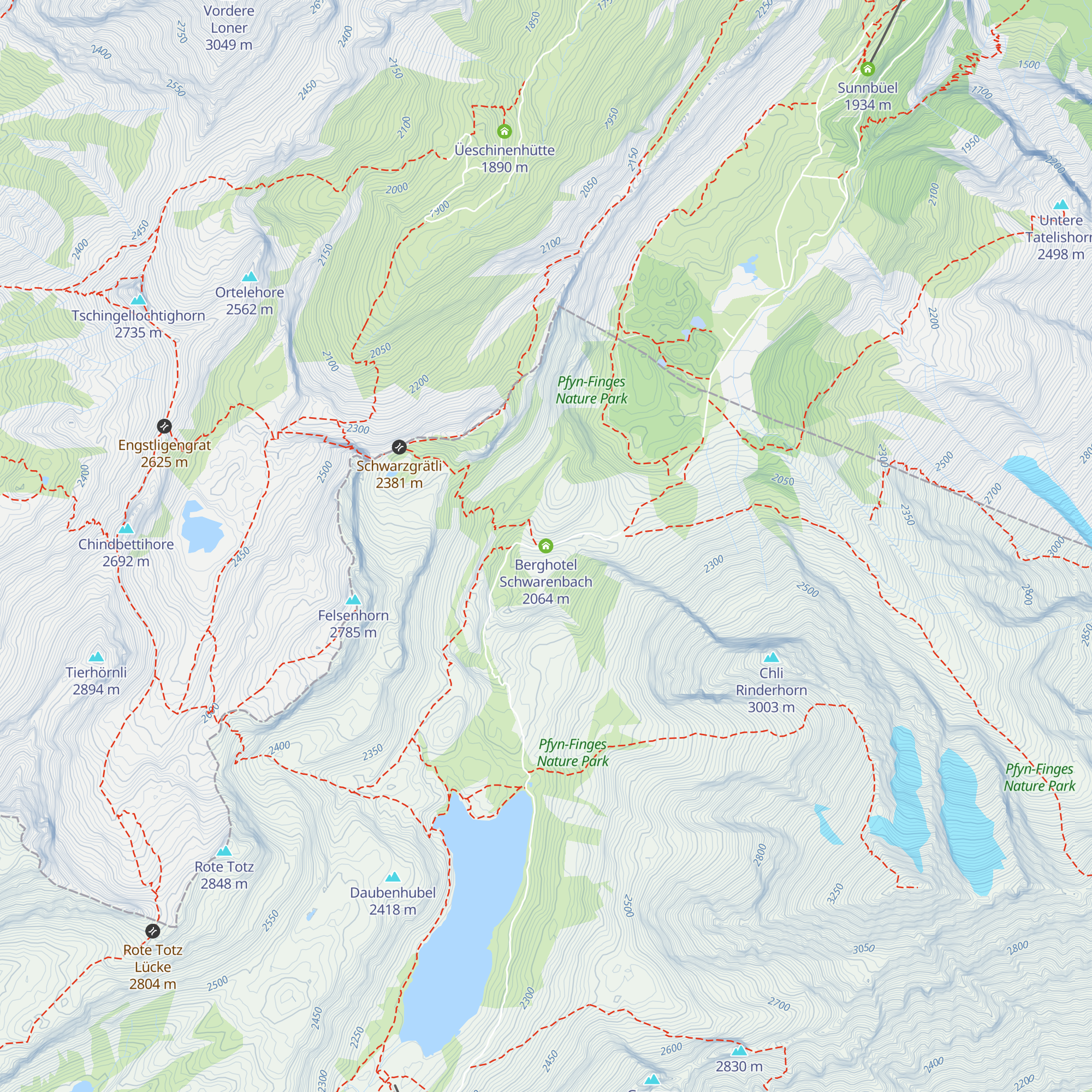 Berghotel Schwarenbach map