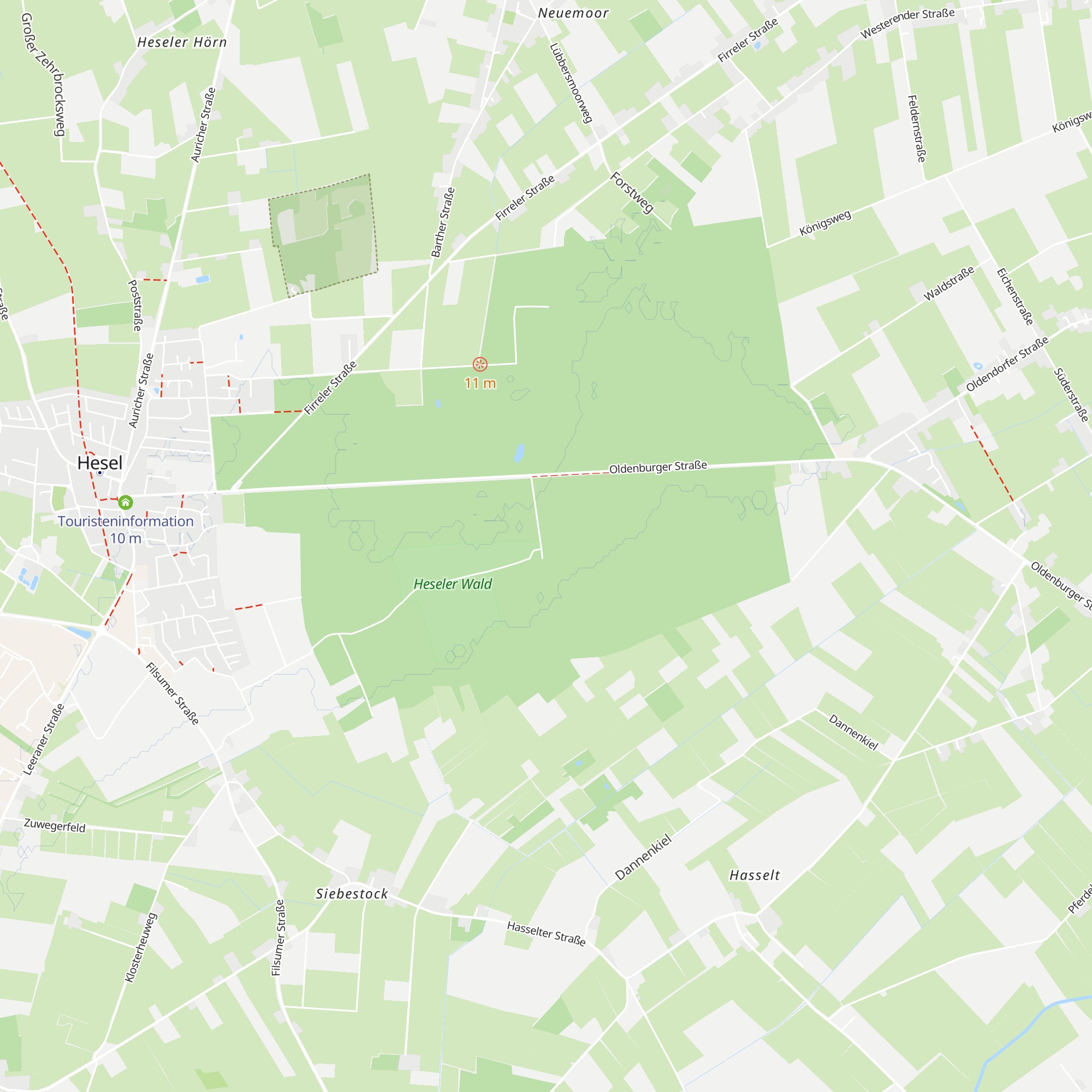 Schutzhütte Heseler Wald map