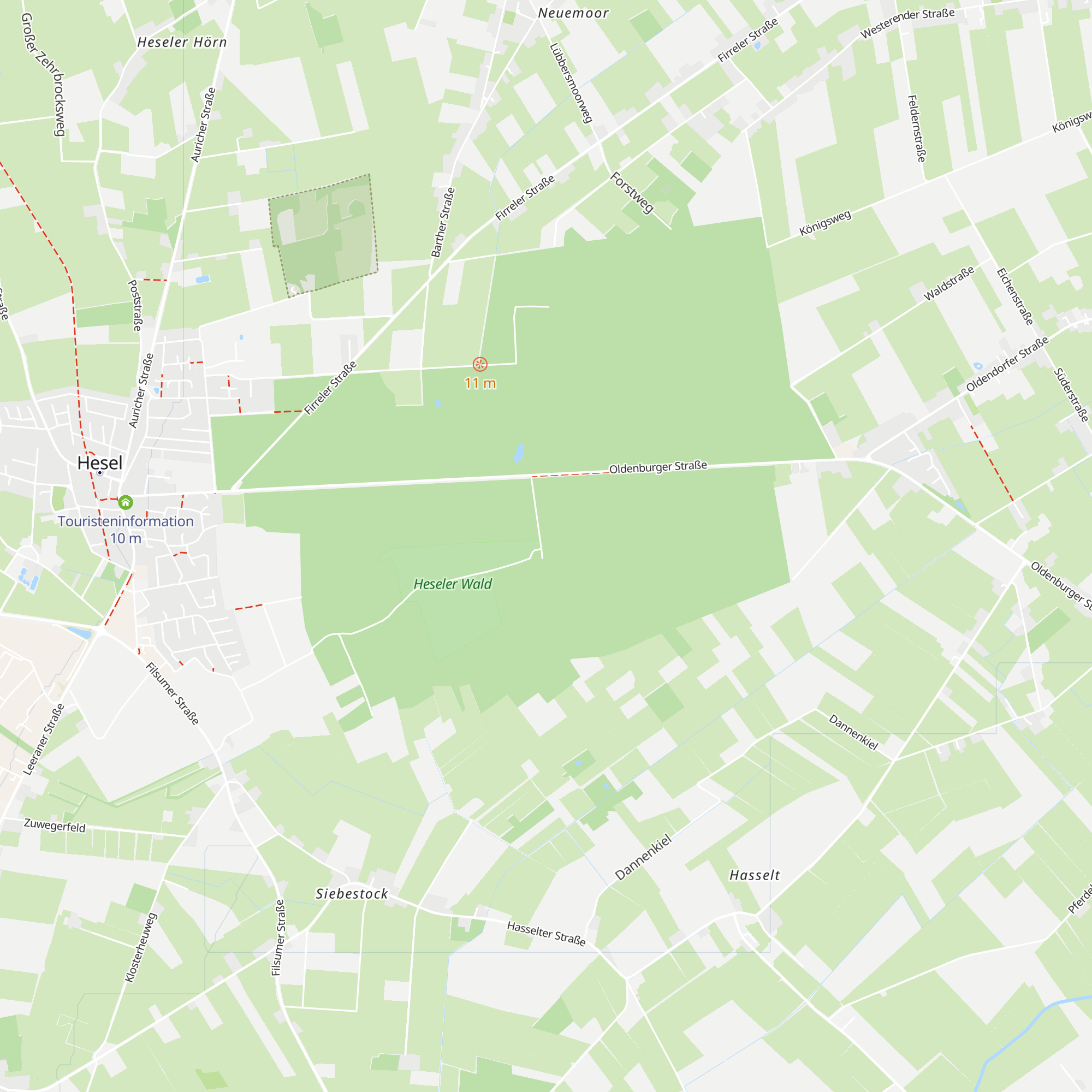 Schutzhütte Heseler Wald map