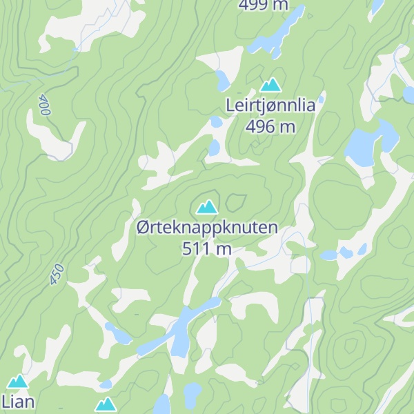 Map of Ørteknappknuten