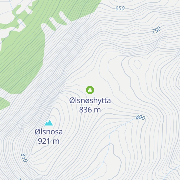 Map of Ølsnøshytta