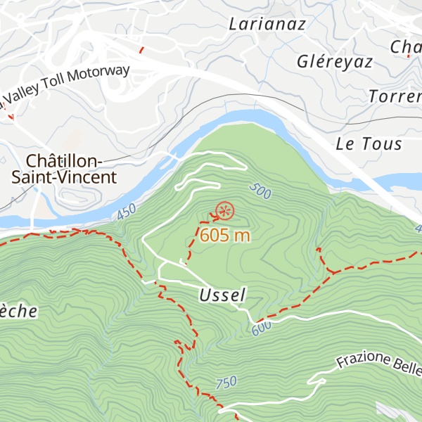Map of Castello di Ussel