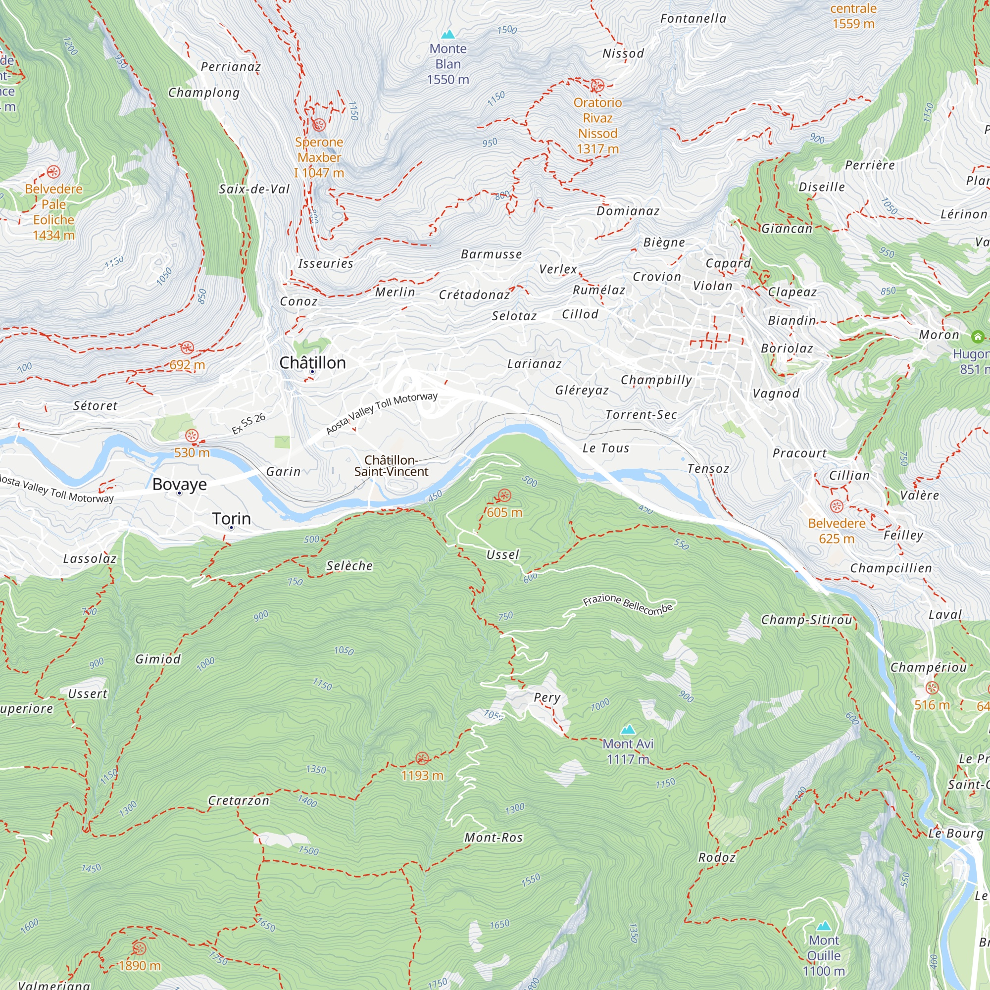 Castello di Ussel map