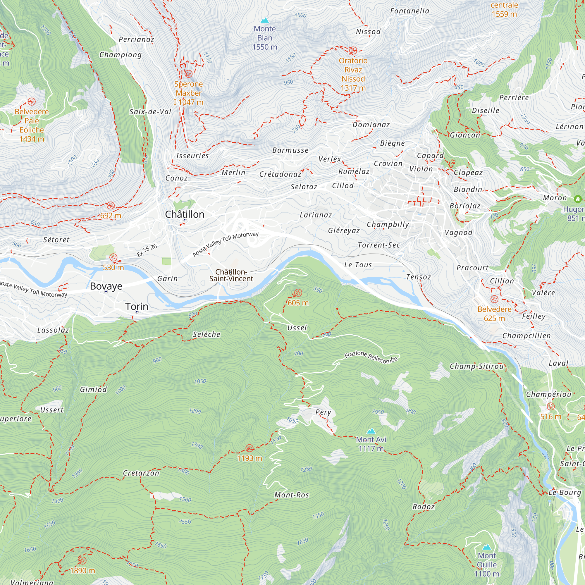 Castello di Ussel map