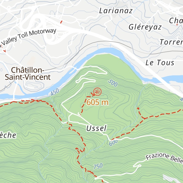 Map of Castello di Ussel