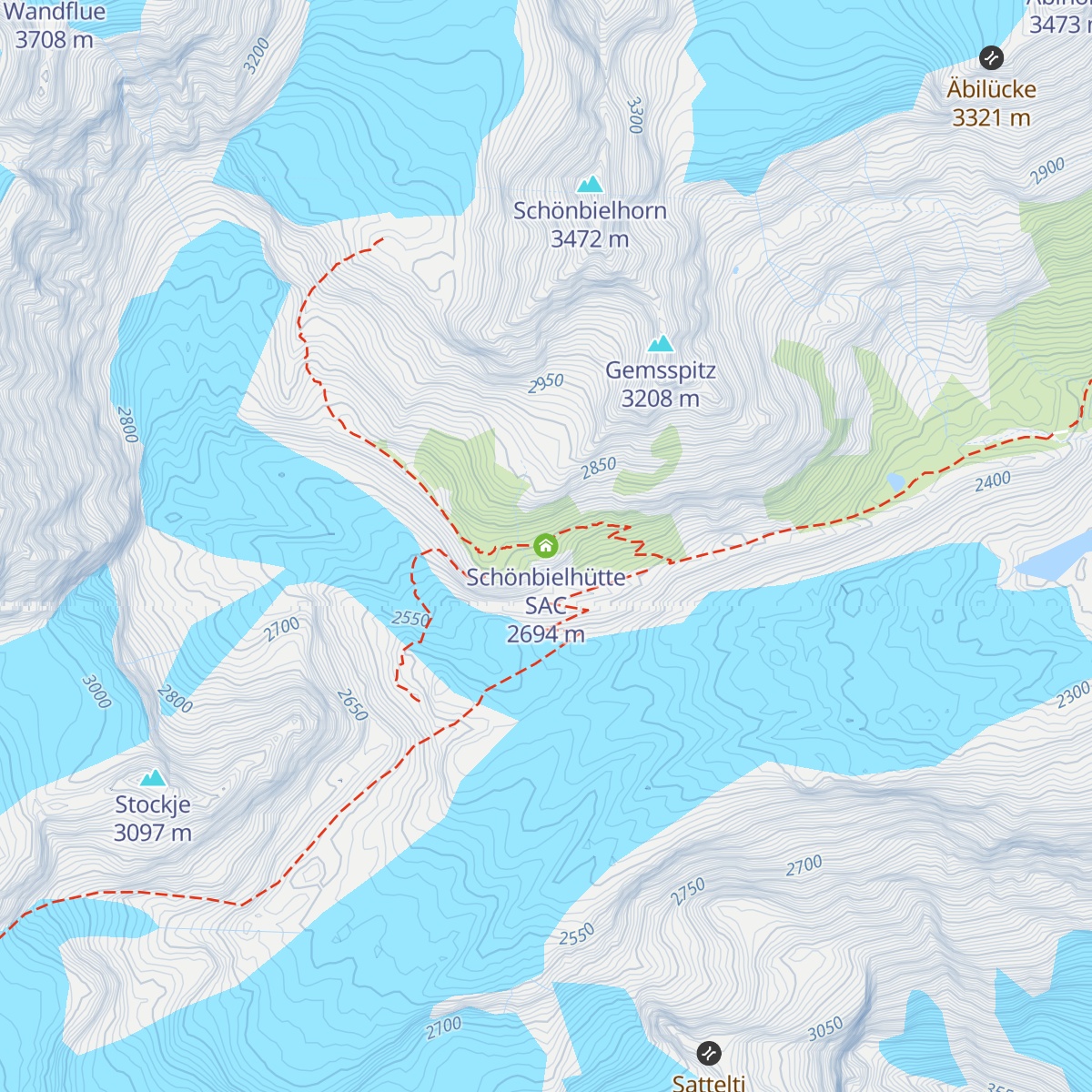 Schönbielhütte SAC map