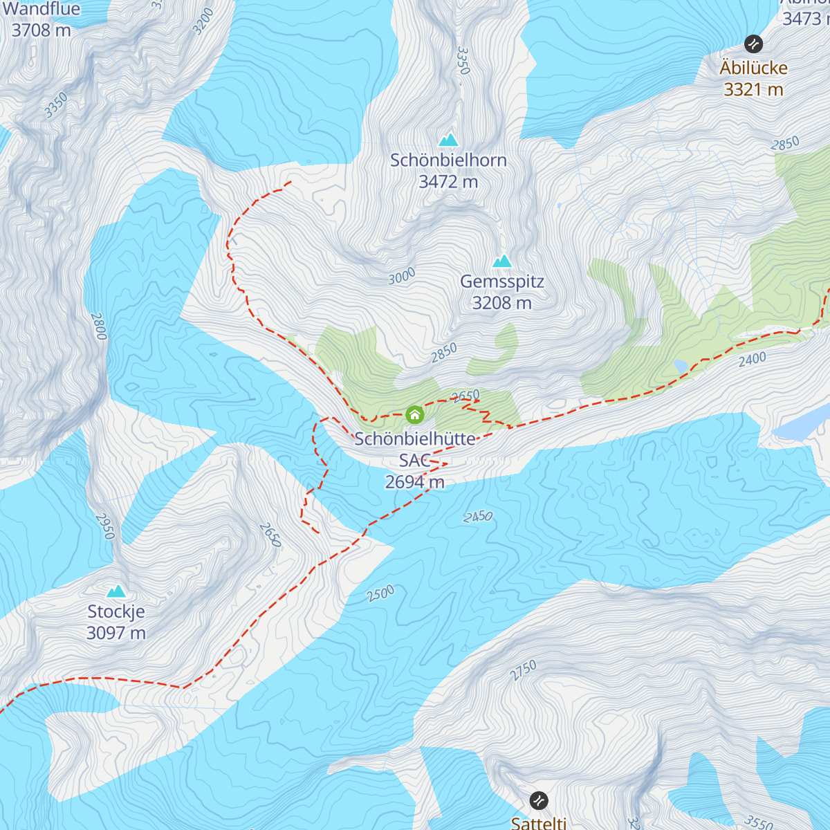 Schönbielhütte SAC map