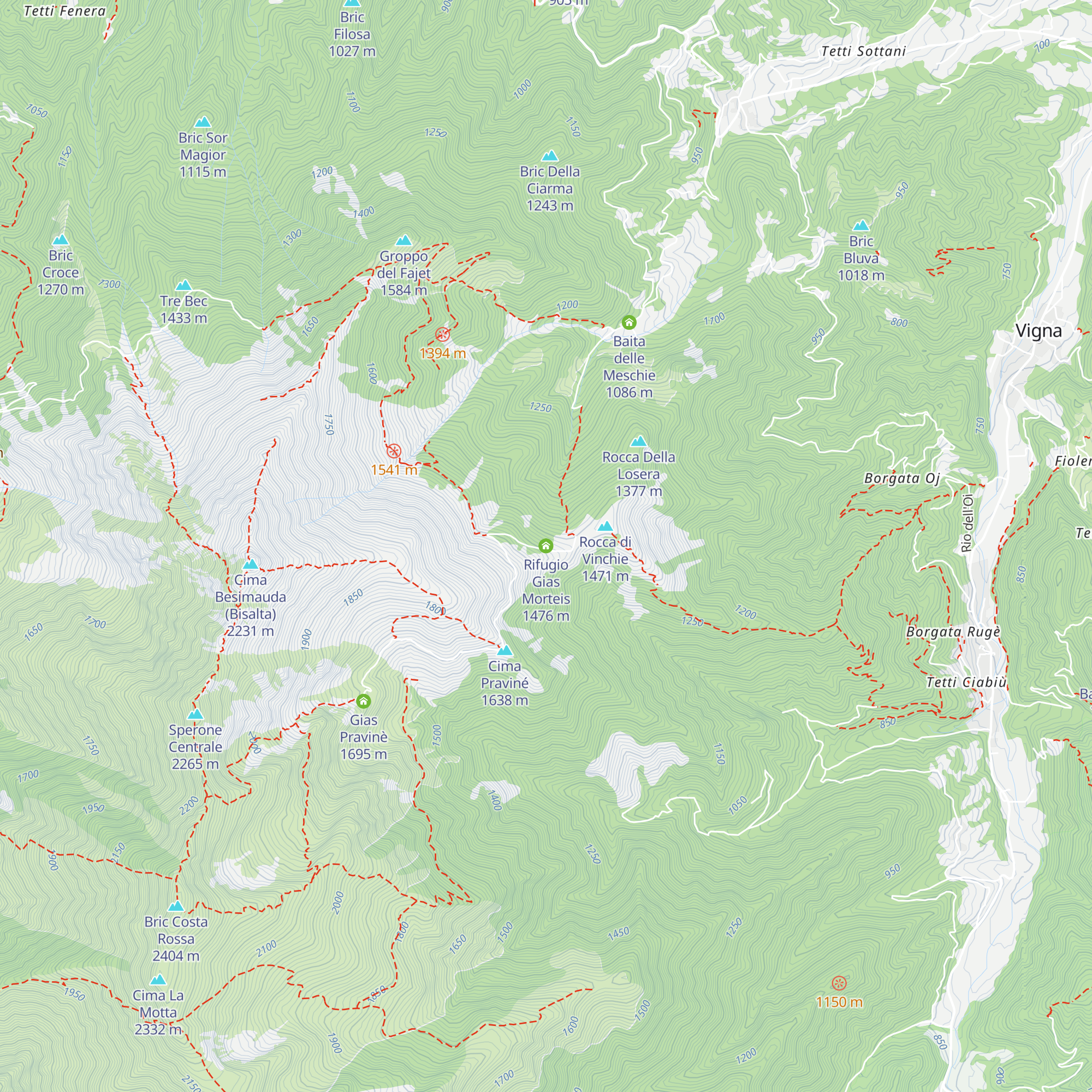Rifugio Gias Morteis map