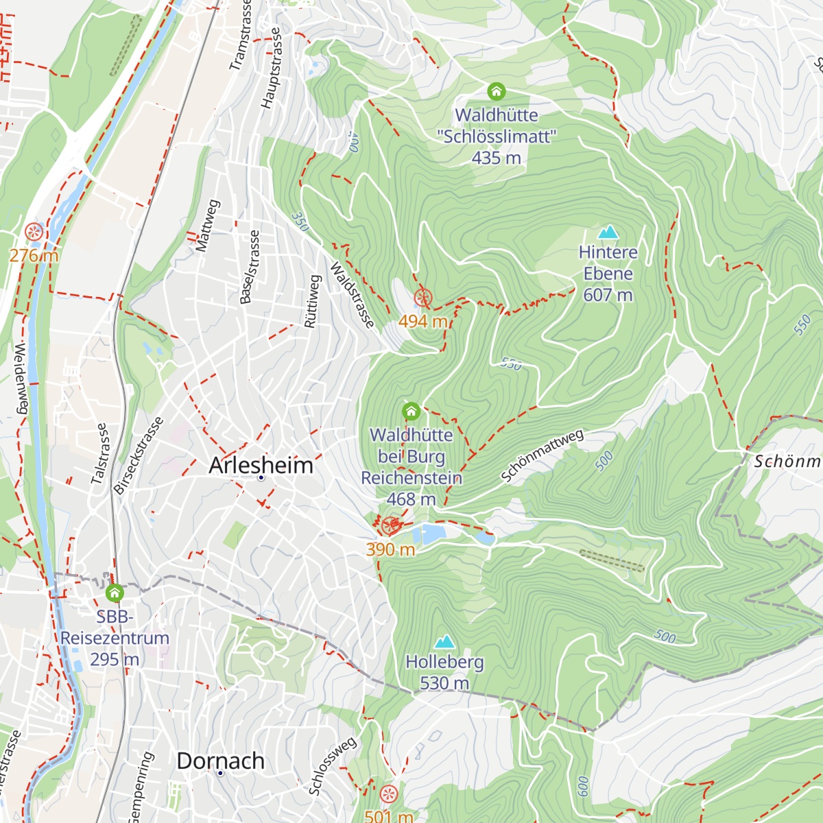 Waldhütte bei Burg Reichenstein map