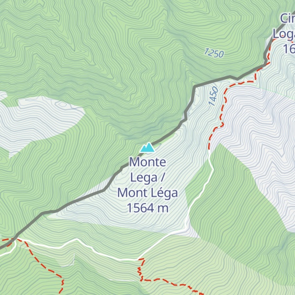 Map of Monte Lega / Mont Léga