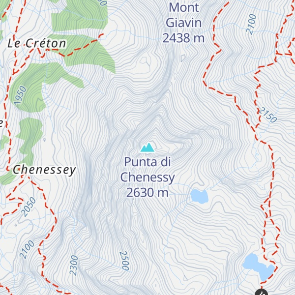 Map of Punta di Chenessy