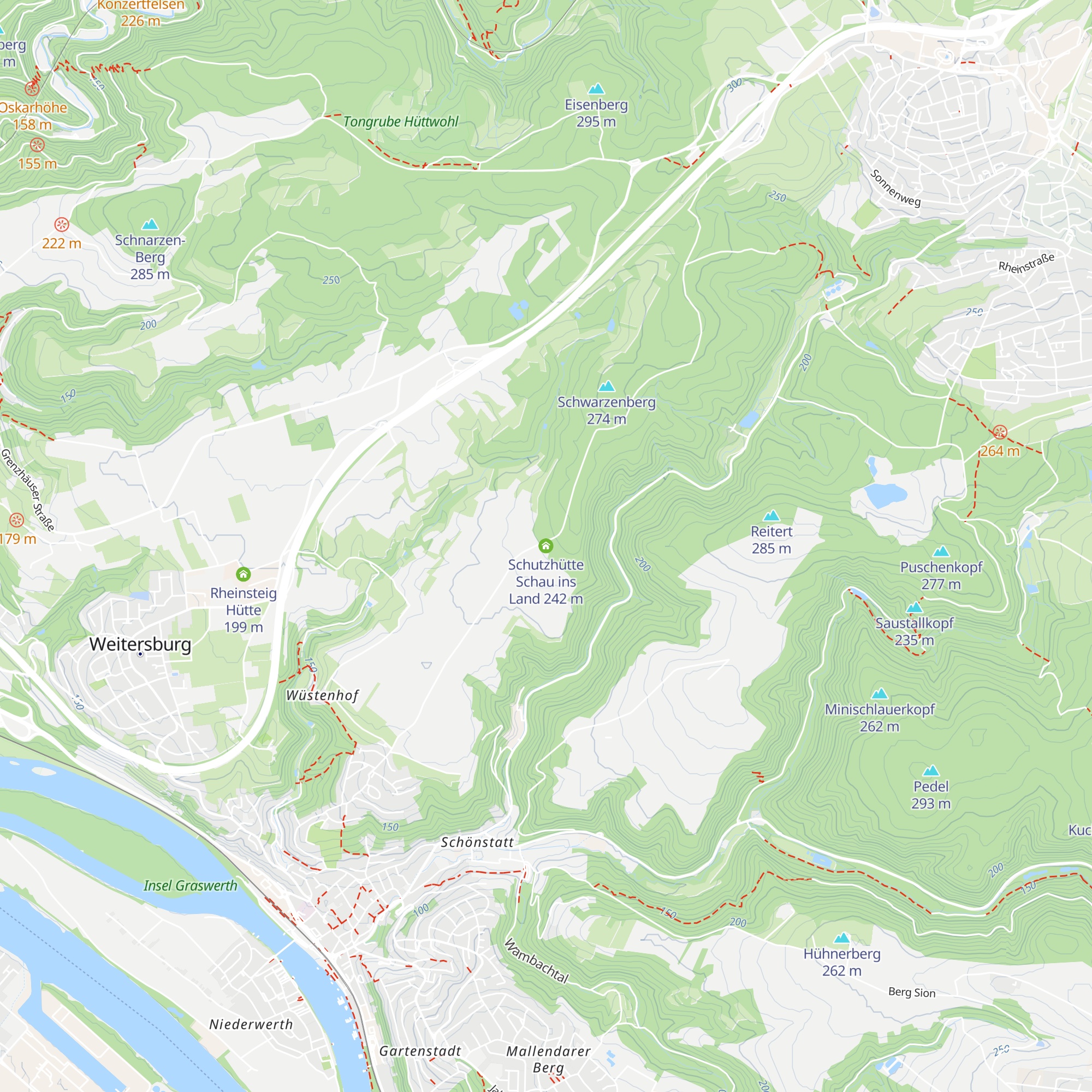 Schutzhütte Schau ins Land map