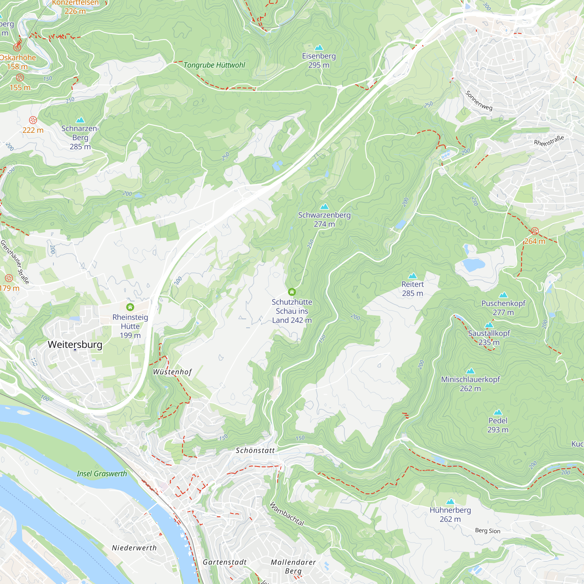 Schutzhütte Schau ins Land map