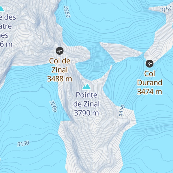 Map of Pointe de Zinal
