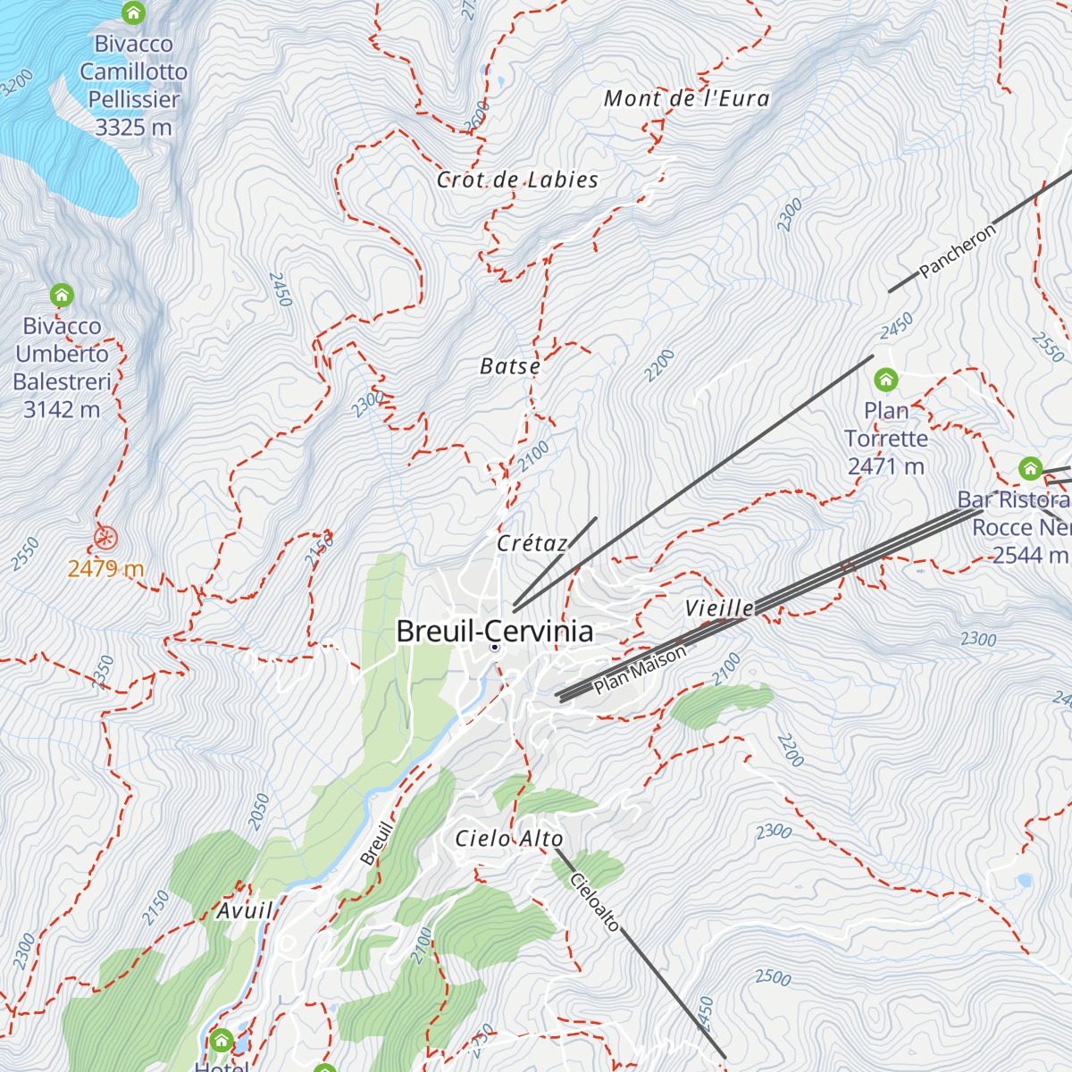Baita Cretaz map