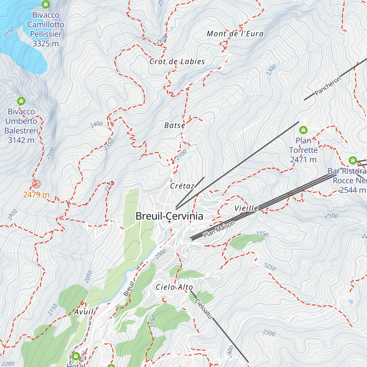 Baita Cretaz map