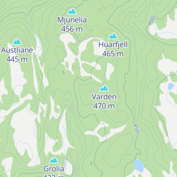 Map of Værtjørnheii