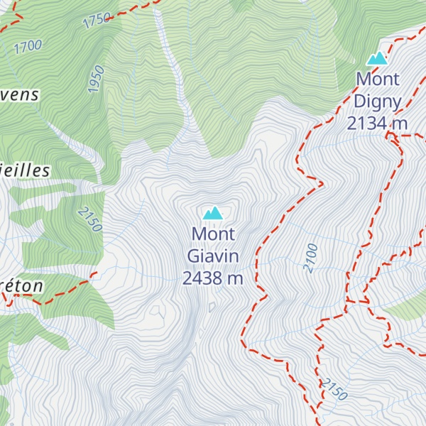 Map of Mont Giavin