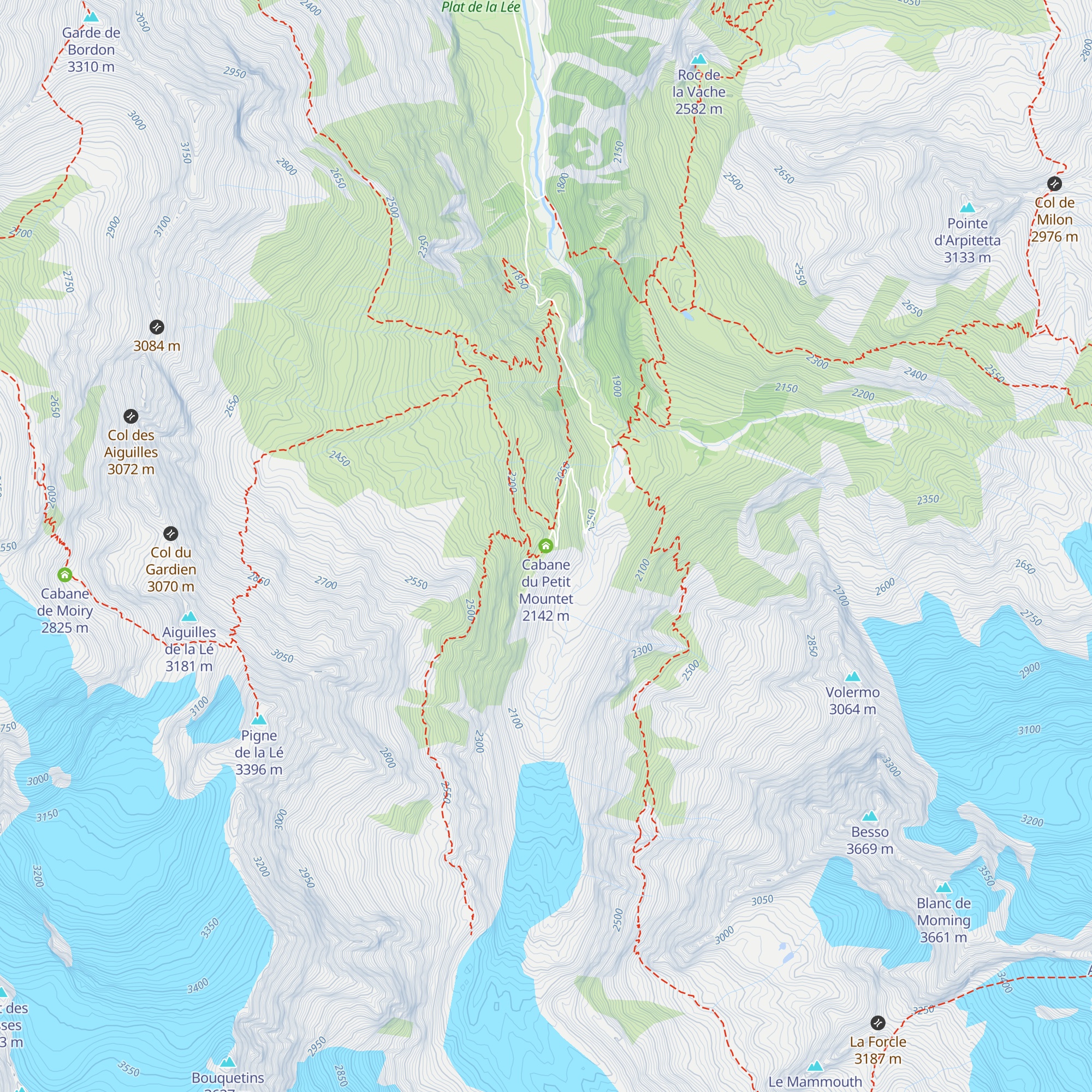 Cabane du Petit Mountet map