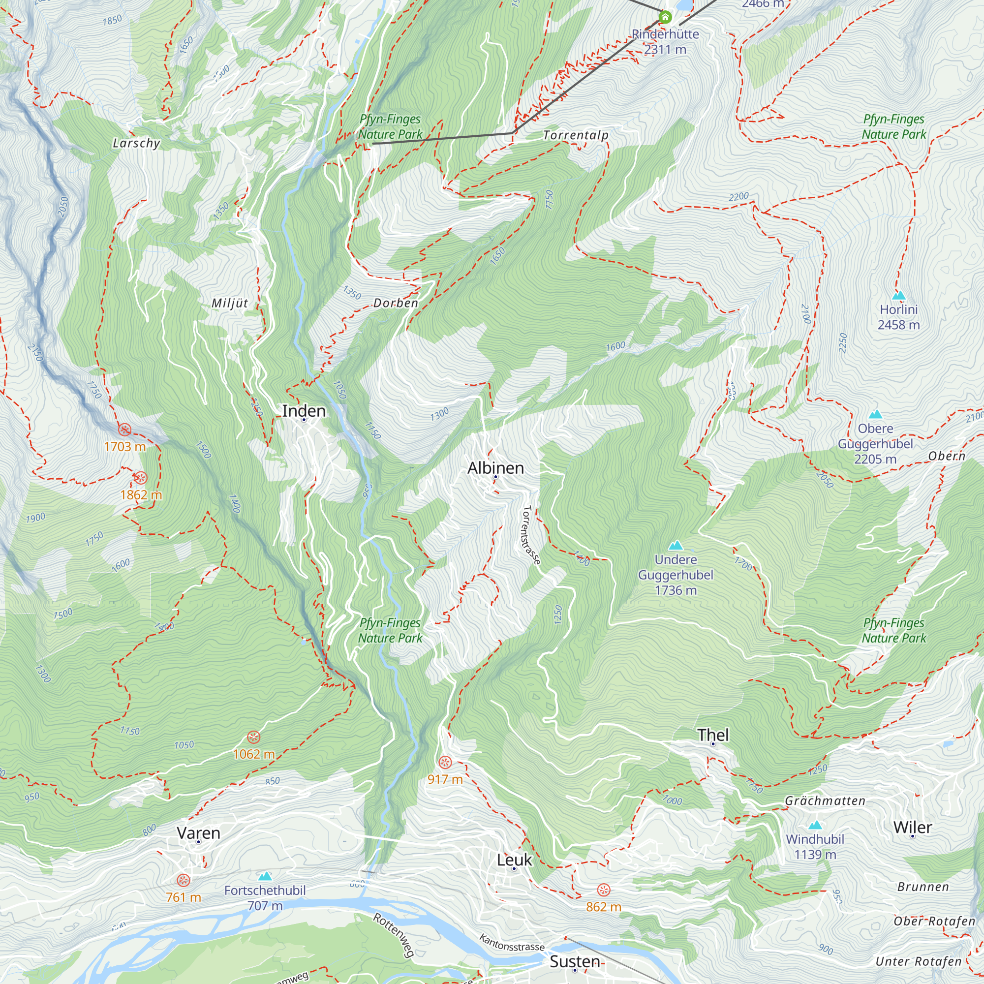 Albinen Tourismus map