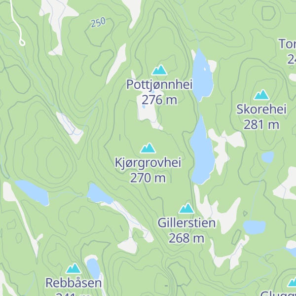 Map of Kjørgrovhei