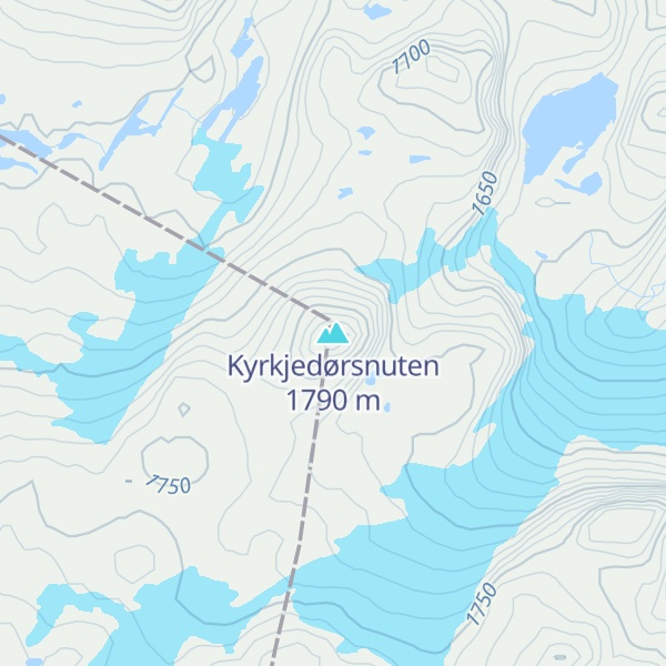 Map of Kyrkjedørsnuten