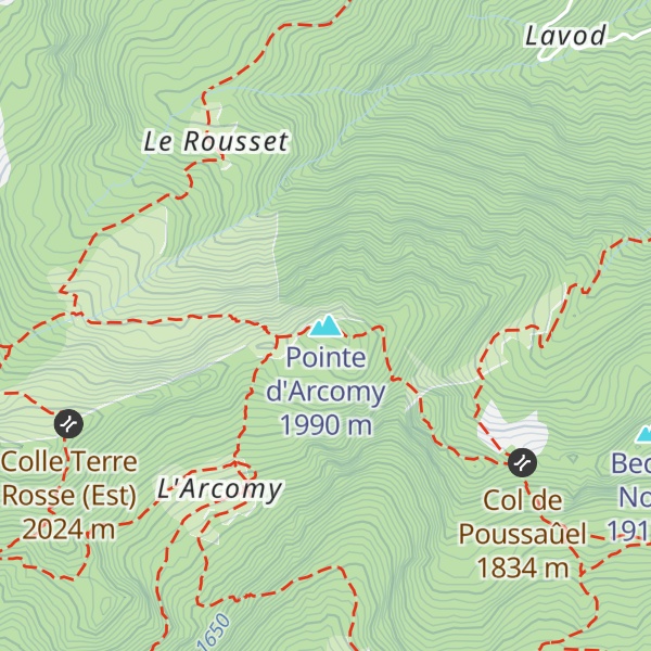 Map of Pointe d'Arcomy