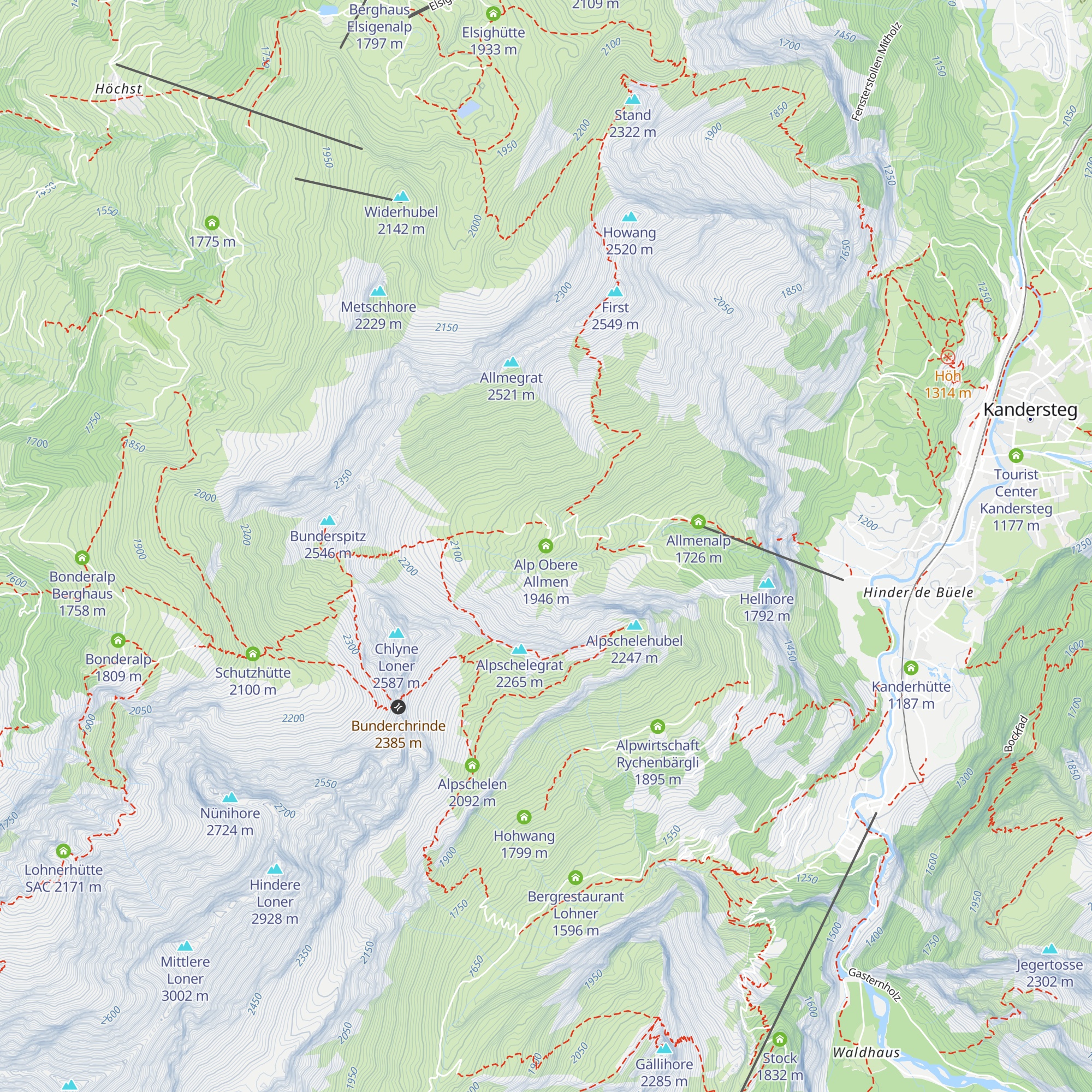 Alp Obere Allmen map