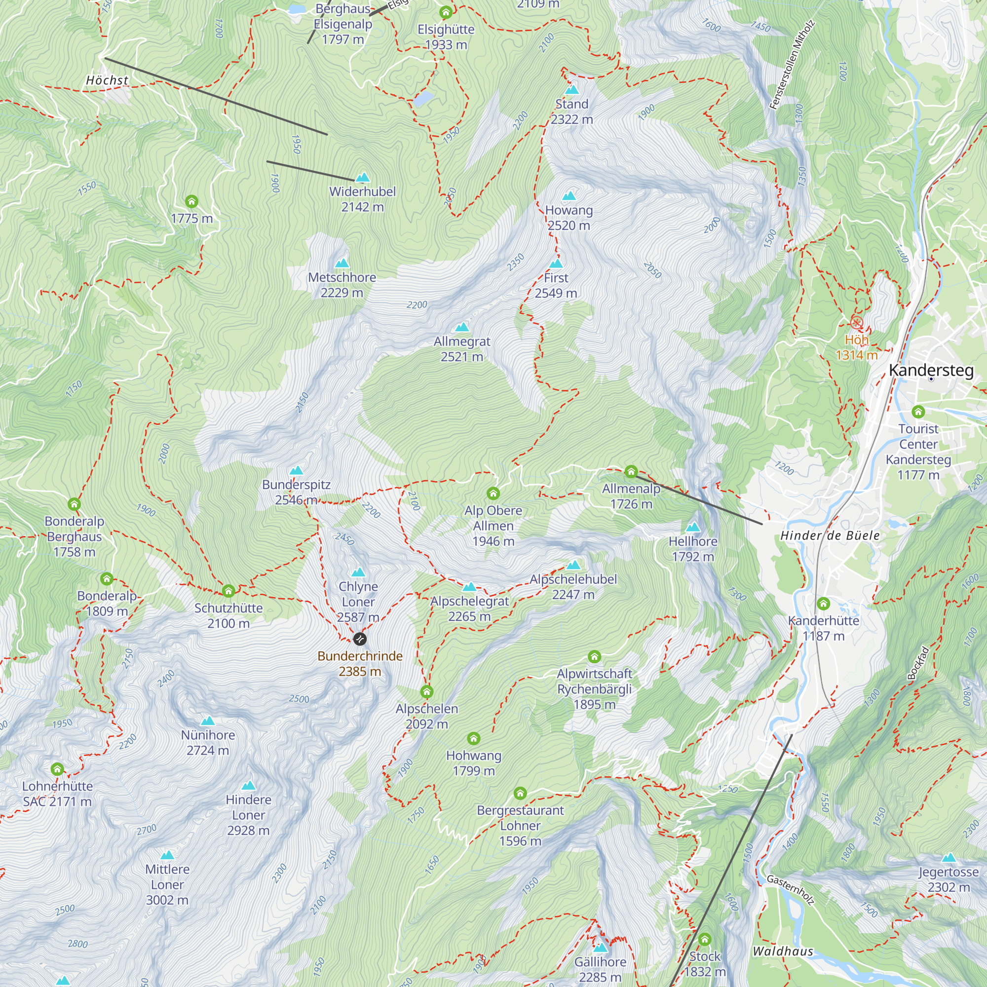 Alp Obere Allmen map