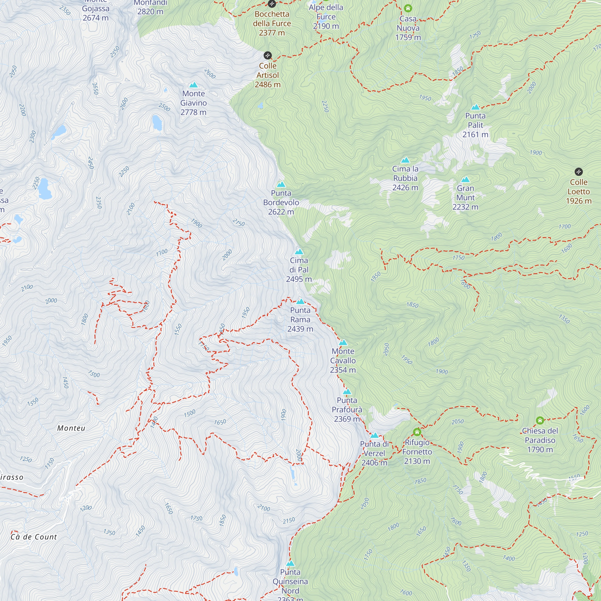 Bivacco Beltrando map