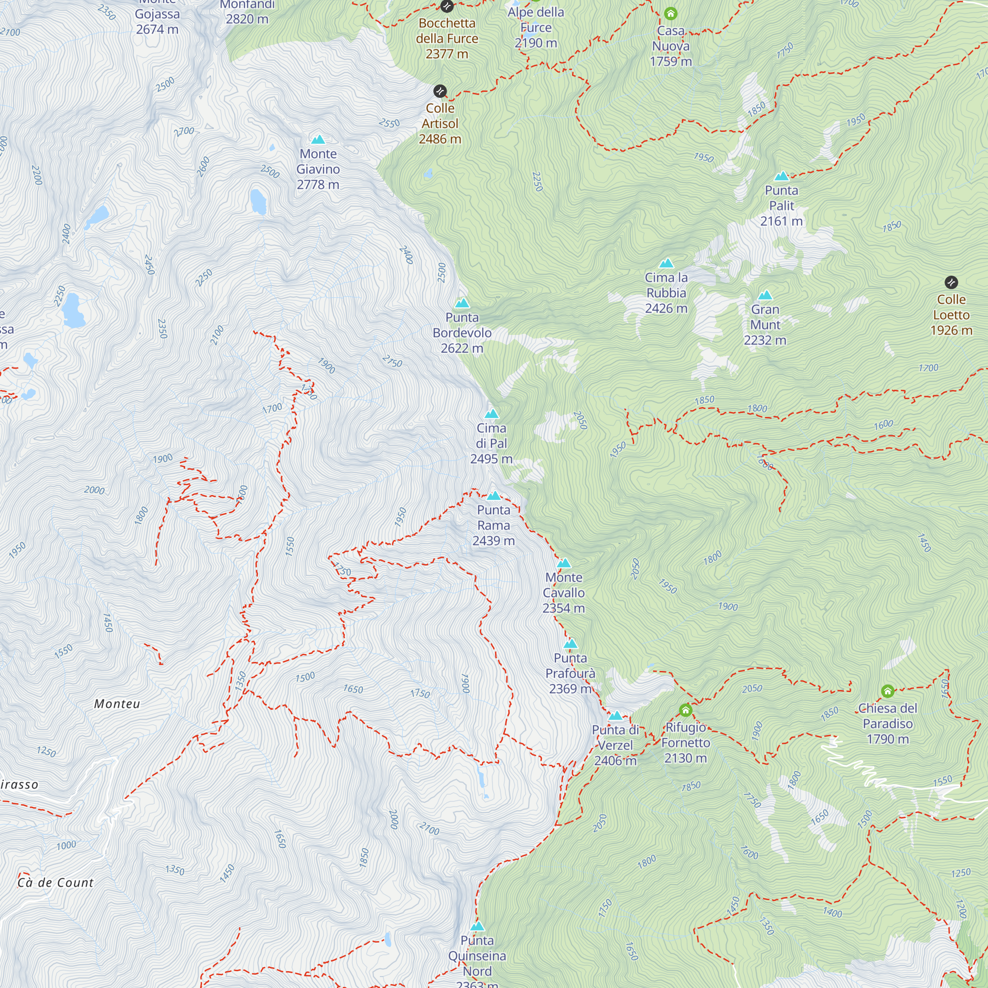 Bivacco Beltrando map
