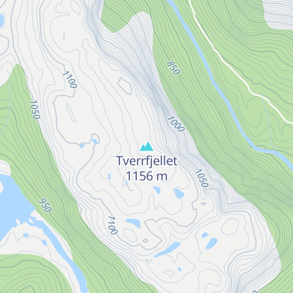 Map of Tverrfjellet