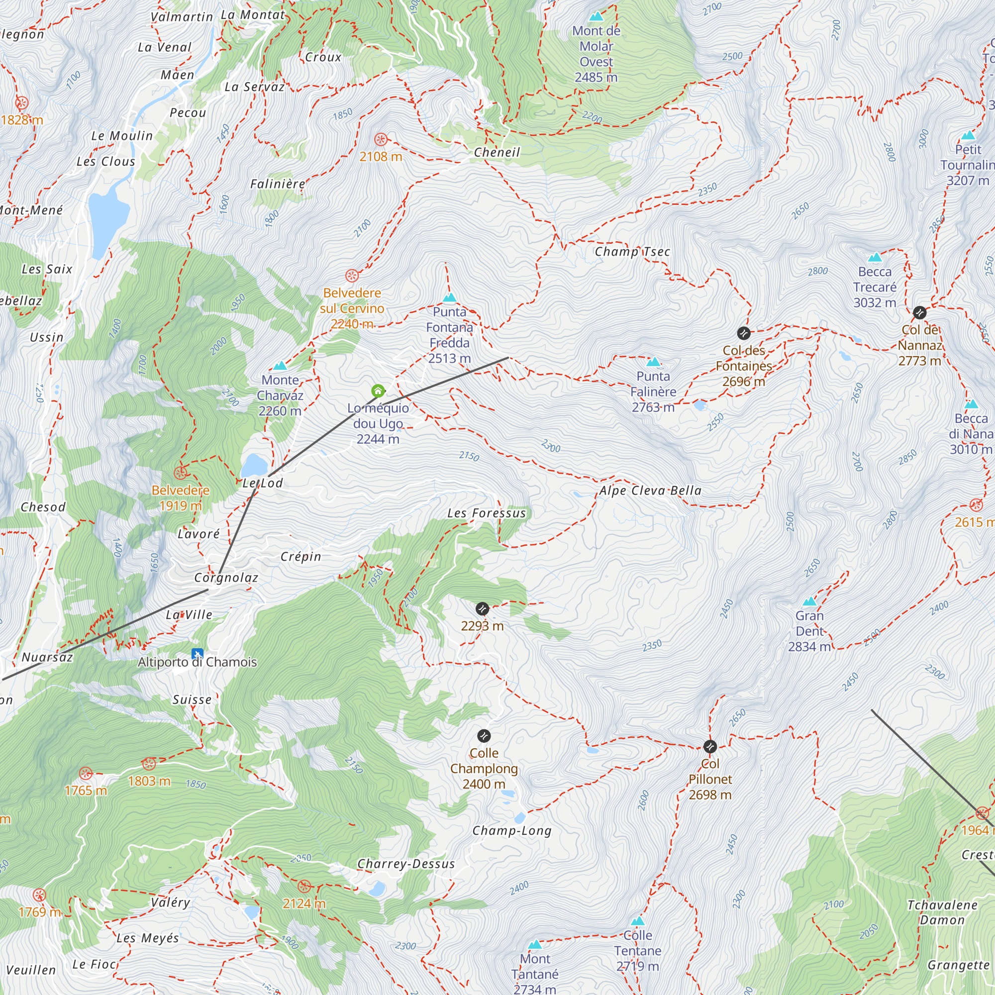 Sorgente Foressus Bassa map
