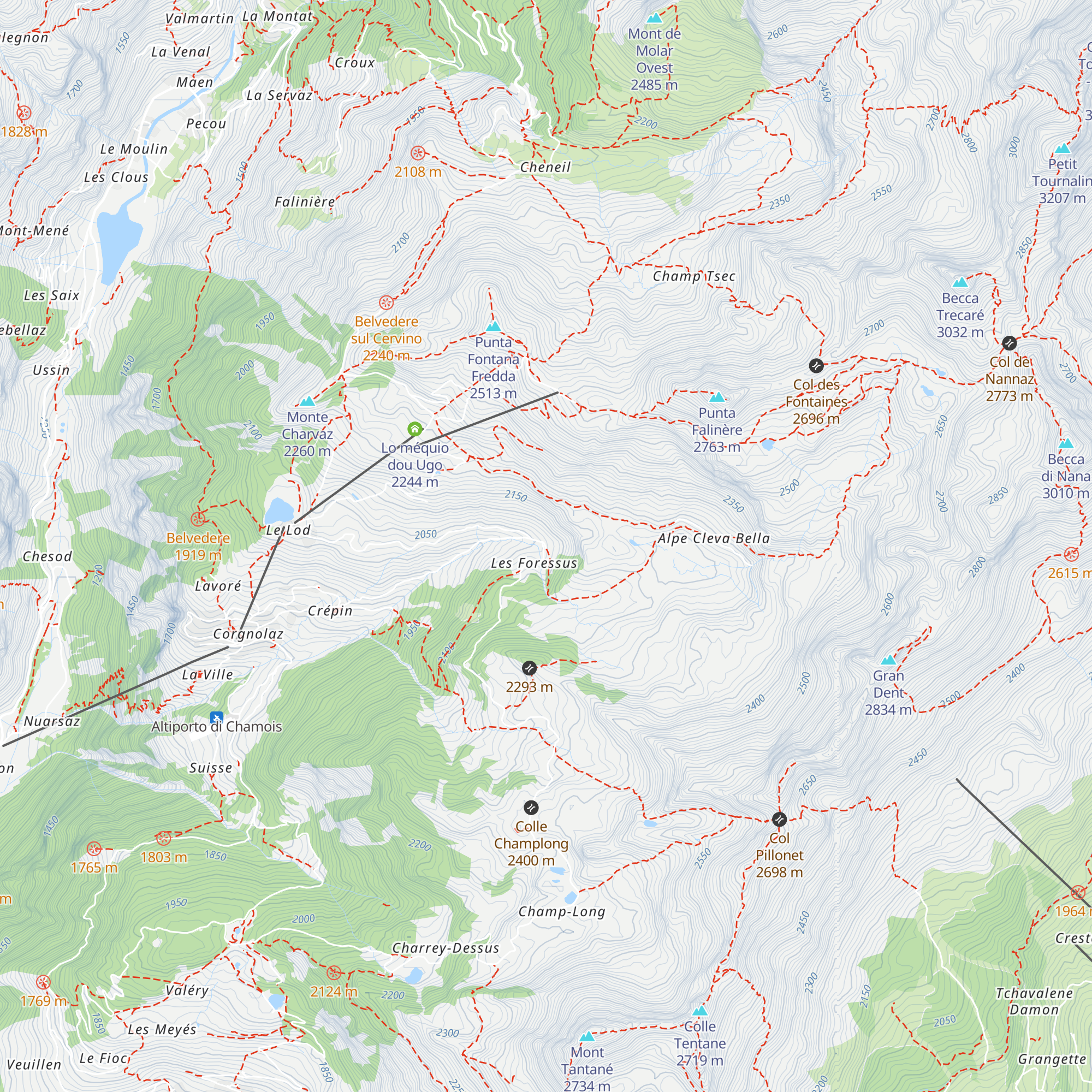Sorgente Foressus Bassa map