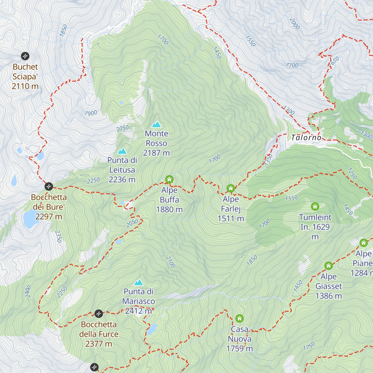 Alpe Pietra Nuova map